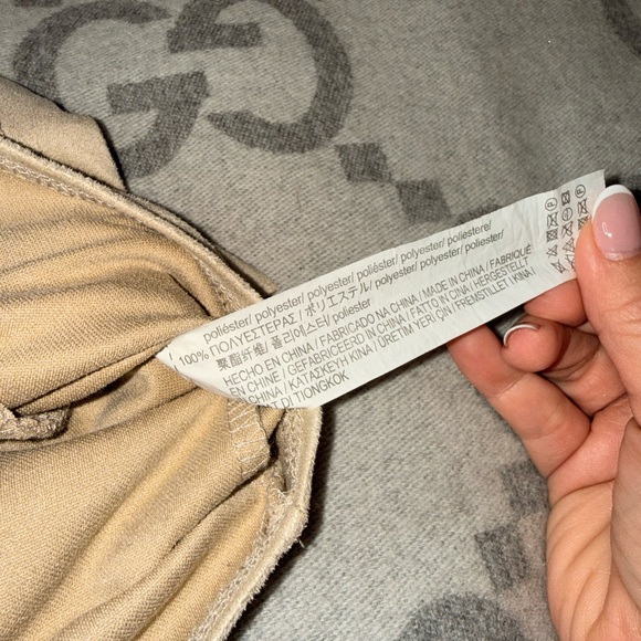 Zara Beige Crop Top with Floral Embroidery Suede like - Picture 5 of 9